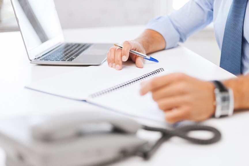 Man working at notebook