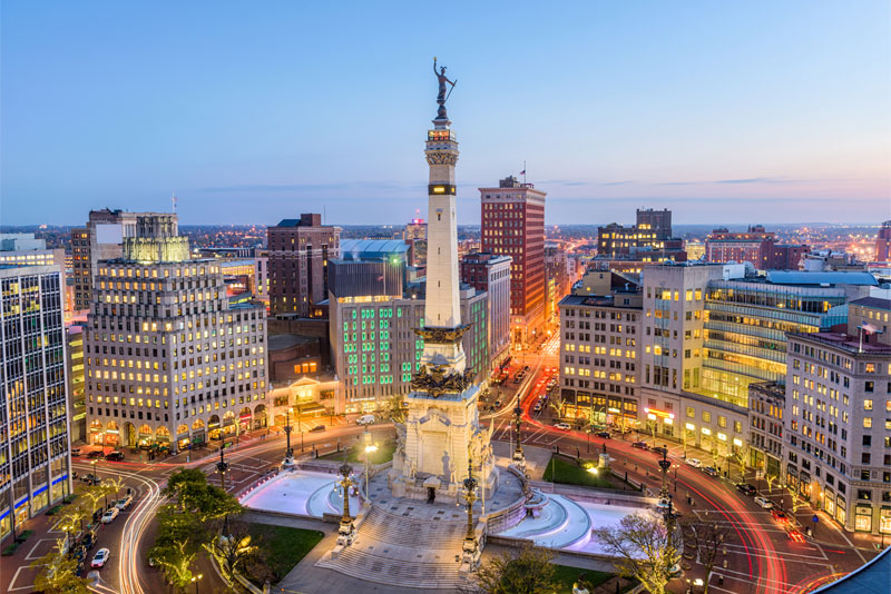 Downtown Indianapolis Indiana at Night