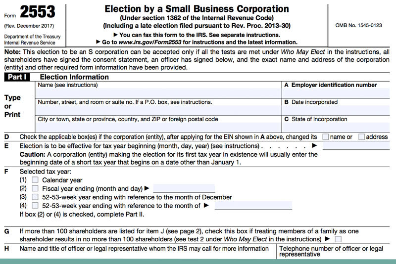 IRS 2553 Form