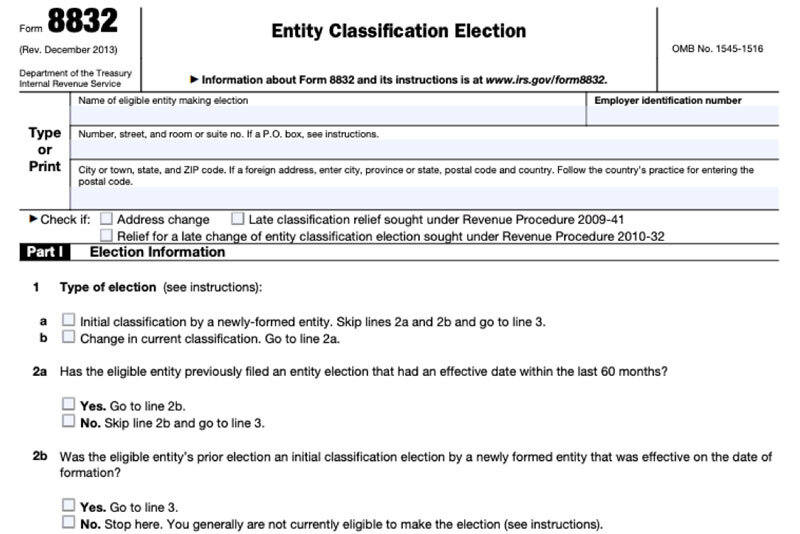 IRS Form 8832