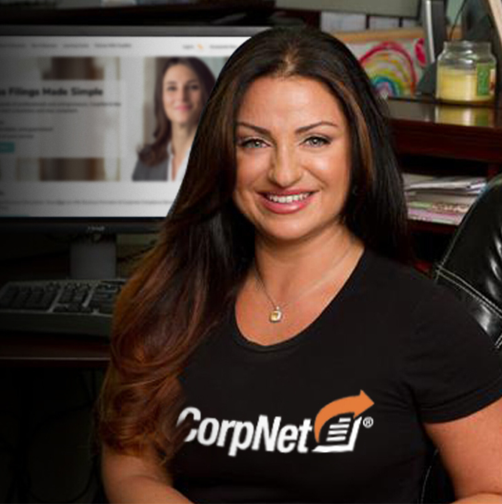 Nellie Akalp in CorpNet Branded Shirt