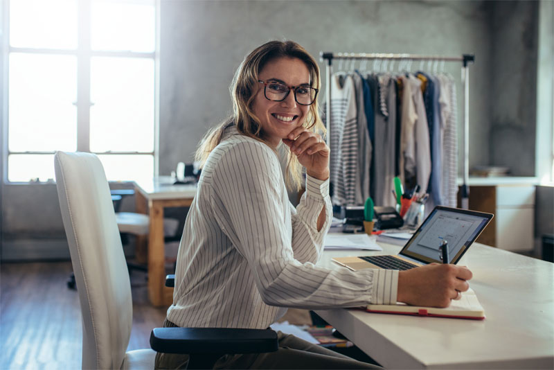 Woman Working at Desk